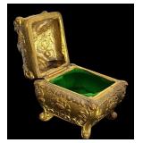Set of 3 Vintage Jewelry Casket Boxes with Decorative Embossing