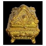 Set of 3 Vintage Jewelry Casket Boxes with Decorative Embossing
