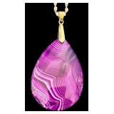 Set of 4 Sterling Silver Necklaces with Large Gemstone Pendants