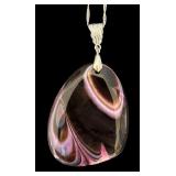 Set of 4 Sterling Silver Necklaces with Large Gemstone Pendants