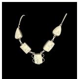 Sterling Silver Necklace with White Howlite Stones