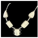 Sterling Silver Necklace with White Howlite Stones
