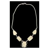 Sterling Silver Necklace with White Howlite Stones