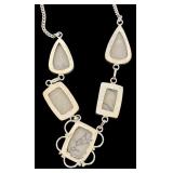 Sterling Silver Necklace with White Howlite Stones