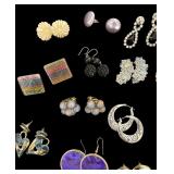 Collection of  Pairs Fashion Earrings Assorted Styles and Materials