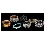 Collection of 7 Assorted Fashion Bracelets