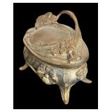 Set of 3 Vintage Art Nouveau Jewelry Casket Boxes with Floral Motif