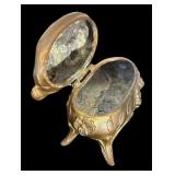 Set of 3 Vintage Art Nouveau Jewelry Casket Boxes with Floral Motif