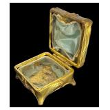 Set of 3 Vintage Art Nouveau Jewelry Casket Boxes with Floral Motif