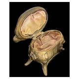 Set of 3 Vintage Art Nouveau Jewelry Casket Boxes with Floral Motif