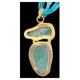 Set of 2 Sterling Silver Pendant Necklaces with Gemstone Accents