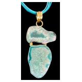 Set of 2 Sterling Silver Pendant Necklaces with Gemstone Accents