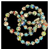 Vintage Cloisonne and Beaded Necklaces with Enamel and Glass Beads