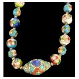 Vintage Cloisonne and Beaded Necklaces with Enamel and Glass Beads