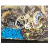 2 Quart Bags of Assorted Costume Jewelry and Beads