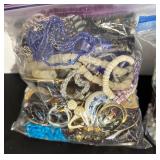 2 Quart Bags of Assorted Costume Jewelry and Beads