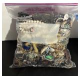 2 Quart Bags of Assorted Costume Jewelry and Beads