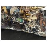 2 Quart Bags of Assorted Costume Jewelry and Beads