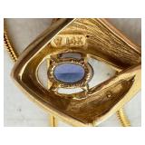 14K Gold Italian Necklace with Tanzanite Pendant