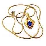 14K Gold Italian Necklace with Tanzanite Pendant