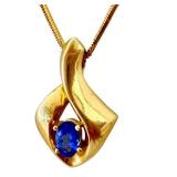 14K Gold Italian Necklace with Tanzanite Pendant