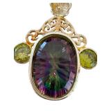 Mystic Topaz Pendant with Peridot Accents