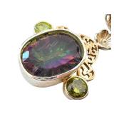 Mystic Topaz Pendant with Peridot Accents
