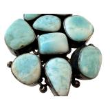 3" Larimar Pendant with Sterling Silver Setting