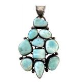 3" Larimar Pendant with Sterling Silver Setting
