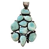 3" Larimar Pendant with Sterling Silver Setting