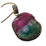 Ruby Zoisite Pendant with Sterling Silver 22 Inch Chain