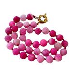 18-Inch Cracked Agate Beaded Necklace in Shades of Pink