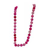 18-Inch Cracked Agate Beaded Necklace in Shades of Pink