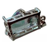 Mystic Topaz Pendant with Silver-Tone Setting, 1 Inch