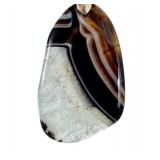 Set of 3 Agate Slice Pendants with Crystal and Natural Designs, 3 Inch