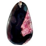 Set of 3 Agate Slice Pendants with Crystal and Natural Designs, 3 Inch