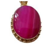 Set of 3 Sterling Silver Gemstone Pendants in Pink and Red Tones
