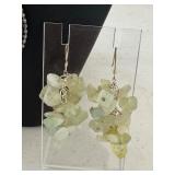 Green Aventurine Beaded Necklace and Earrings Set