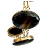 8" Sterling Silver Polish Agate Bracelet