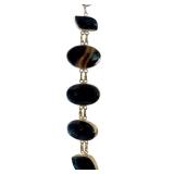 8" Sterling Silver Polish Agate Bracelet
