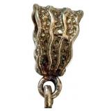 Crackled Quartz and Onyx Pendant with Textured Bail, 3.5 Inch