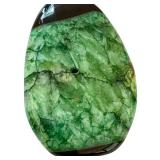 Crackled Quartz and Onyx Pendant with Textured Bail, 3.5 Inch