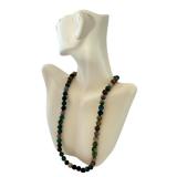 18-Inch Agate Beaded Necklace with Multicolor Polished Stones