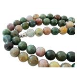 18-Inch Agate Beaded Necklace with Multicolor Polished Stones
