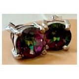 Sterling Silver Mystic Topaz Stud Earrings