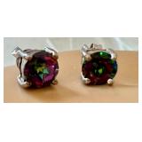 Sterling Silver Mystic Topaz Stud Earrings