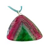Watermelon Tourmaline Pendant with Blue Cord, 2 Inch