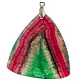 Watermelon Tourmaline Pendant with Blue Cord, 2 Inch