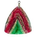 Watermelon Tourmaline Pendant with Blue Cord, 2 Inch