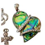 Sterling Silver Cubic Zirconia Pendant and Assorted Fashion Pendants Set